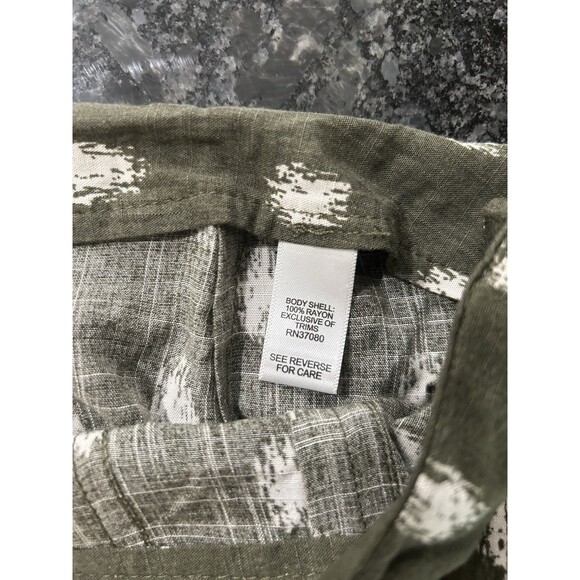 Women’s Size 12 Wide Leg Pants Olive Green Boho Granola Teacher Casual Fun Zip - Picture 8 of 9